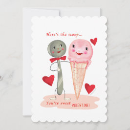 Lepel en Ice Cream Cone  Valentijn Feestdagenkaart
