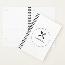 Lepel en vork silhouet business logo planner