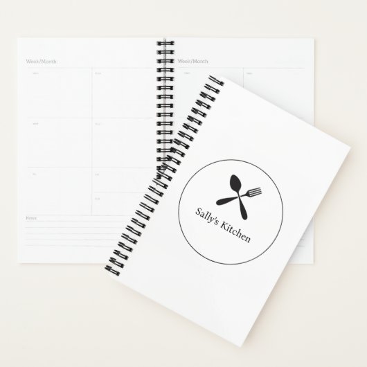 Lepel en vork silhouet business logo planner (Display)