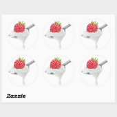 Lepel frambozenyoghurt ronde sticker (Vel)