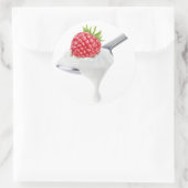 Lepel frambozenyoghurt ronde sticker (Tas)