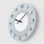 lepel Grote lichte blauwe grijze klok (Hoek)