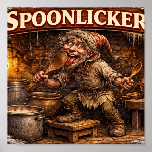 Lepel likker IJslandse Yule Lad ansichtkaart Poster (Voorkant)