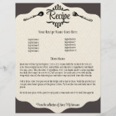 lepel op vork om voedsel te koken, menu papier (Voorkant)