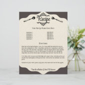 lepel op vork om voedsel te koken, menu papier (Staand voorkant)