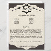 lepel op vork om voedsel te koken, menu papier (Voorkant / Achterkant)