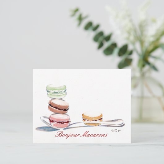 Lepel van Macarons Briefkaart (Staand voorkant)