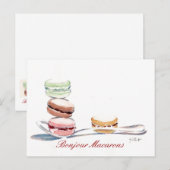 Lepel van Macarons Briefkaart (Voorkant / Achterkant)