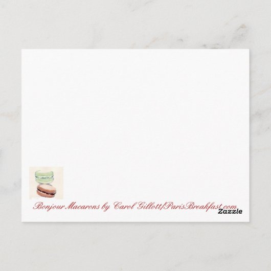 Lepel van Macarons Briefkaart (Achterkant)
