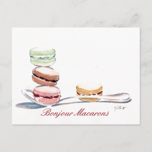 Lepel van Macarons Briefkaart (Voorkant)