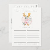 Lepel Vork Bloem Recept Verzoek Bruidsdouche Briefkaart (Voorkant / Achterkant)