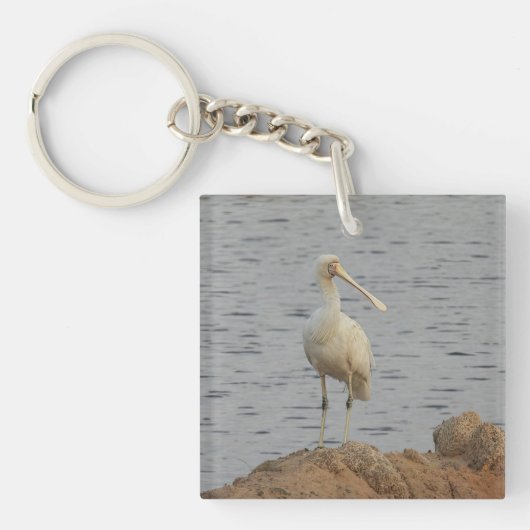 Lepelaar vogel sleutelhanger (Voorkant)