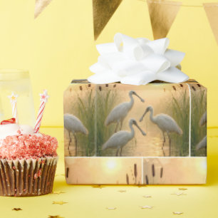 Lepelbek vogels in wetland cadeaupapier