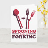 Lepelen leidt tot een romantische vorkliefde kaart (Gele Bloem)