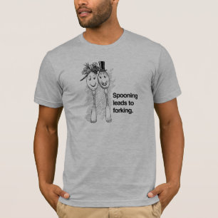 Lepelen leidt tot vorken t-shirt