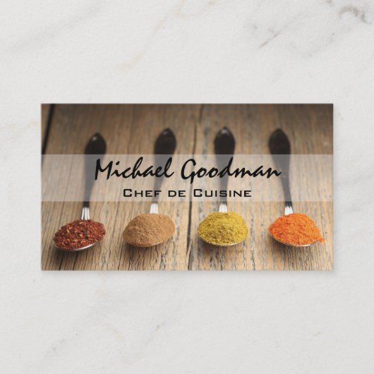 Lepels en specerijen visitekaartje (Voorkant)
