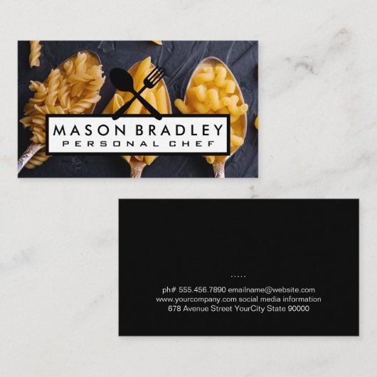 Lepels met Pasta | Culinair Visitekaartje (Voorkant / Achterkant)