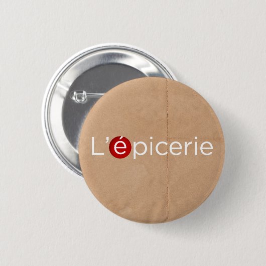 L'Épicerie Ronde Button 5,7 Cm (Voorkant /achterkant)