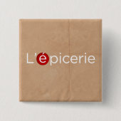 L'Épicerie Vierkante Button 5,1 Cm (Voorkant)