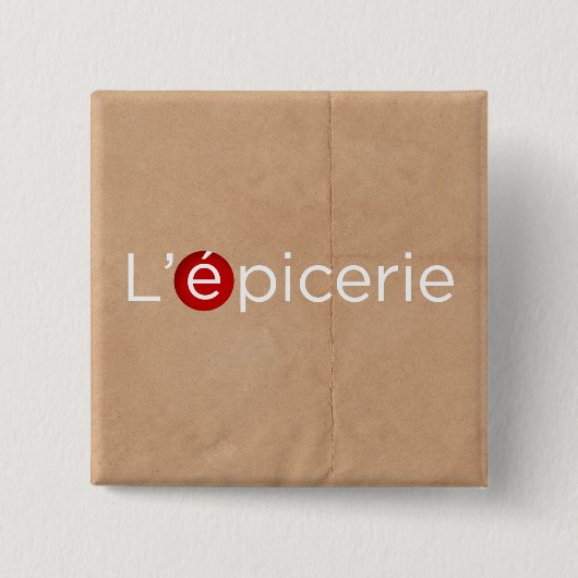 L'Épicerie Vierkante Button 5,1 Cm (Voorkant)