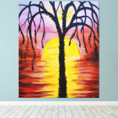 Lepidodendron-boom in de koolzuurhoudende zonsonde canvas afdruk (Insitu (Houten vloer))