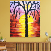 Lepidodendron-boom in de koolzuurhoudende zonsonde canvas afdruk (Insitu (Woonkamer))