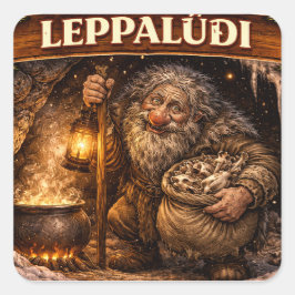 Leppaludi Icelandic Yule Lad Vierkante Sticker