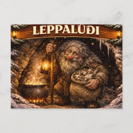 Leppaludi IJslandse Yule Lad Briefkaart