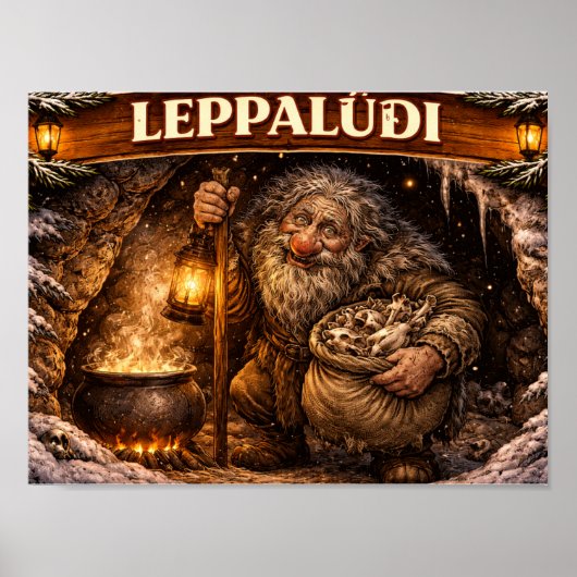 Leppaludi IJslandse Yule Lad Poster (Voorkant)