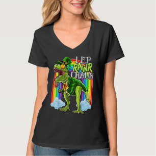 Leprawrchaun St Patrick Day T Rex Dinosaurus Lepre T-shirt