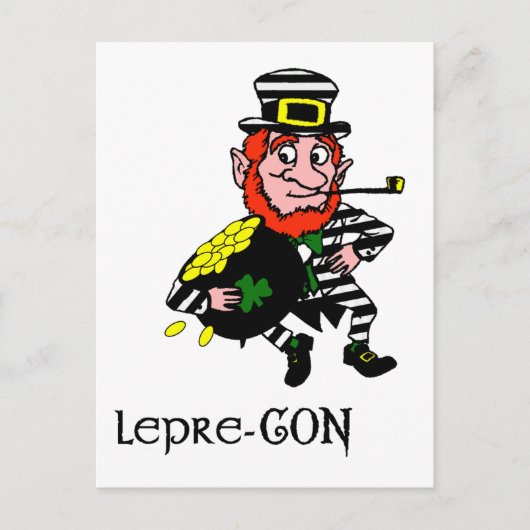 Lepre-con Leprechaun Stealing Pot of Gold Briefkaart (Voorkant)