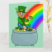 LEPRECHAN & RAINBOW ST.PATRICK'S DAY BIG CARDS KAART (Gele Bloem)