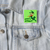 Leprechaun 100% IRISH Vierkante Button 5,1 Cm (In situ)
