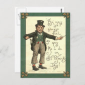 Leprechaun Alcohol Clay Pipe Shamrock Briefkaart (Voorkant / Achterkant)