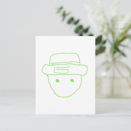 Leprechaun Amateur Sketch Briefkaart (Staand voorkant)