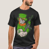 Leprechaun AR15 Shamrock Irish Military Evil T-shirt (Voorkant)