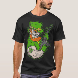 Leprechaun AR15 Shamrock Irish Military Evil T-shirt