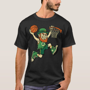 Leprechaun Basketbal St. Patricksdag Grappig T-shirt