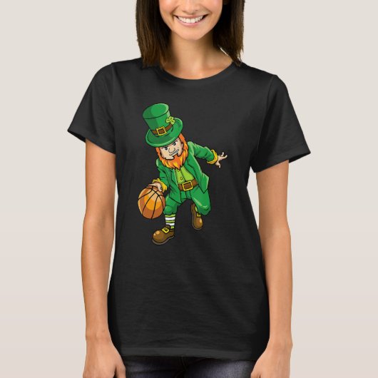 Leprechaun Basketball St Patricks Day Lucky for Me T-shirt (Voorkant)