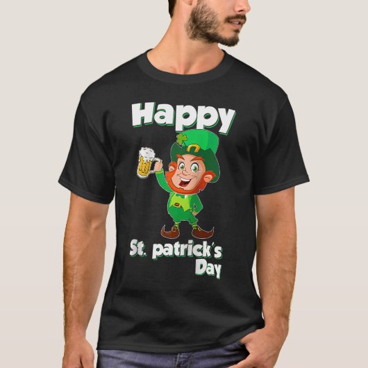 Leprechaun Beer Drink Happy Saint Patricks Day T-shirt (Voorkant)