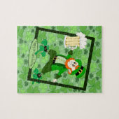 Leprechaun + Beer "Happy St. Patrick's Day" Legpuzzel (Horizontaal)
