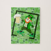 Leprechaun + Beer "Happy St. Patrick's Day" Legpuzzel (Verticaal)