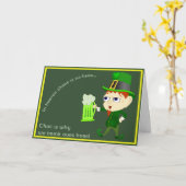 Leprechaun Beer St. Patrick's Day Kaart (Gele Bloem)