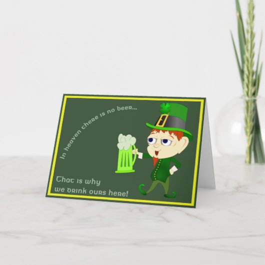 Leprechaun Beer St. Patrick's Day Kaart (Voorkant)