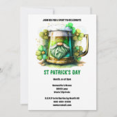 Leprechaun bier mok klaver bloemen vakantie kaart (Voorkant)