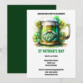 Leprechaun bier mok klaver bloemen vakantie kaart (Voorkant / Achterkant)