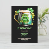 Leprechaun bier tankard gorgle Ierse vakantie plez Kaart (Staand voorkant)