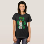 Leprechaun Border Collie St Patricks Day Shamrock  T-shirt (Voorkant volledig)