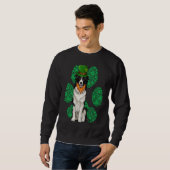 Leprechaun Border Collie St Patricks Day Shamrock  Trui (Voorkant volledig)