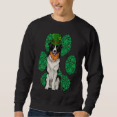 Leprechaun Border Collie St Patricks Day Shamrock  Trui (Voorkant)